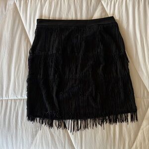 Amazon Black Fringe Mini Skirt